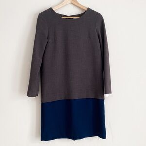 Style Brunch Colourblock Shift Dress – Size Small, Grey, Navy Blue
